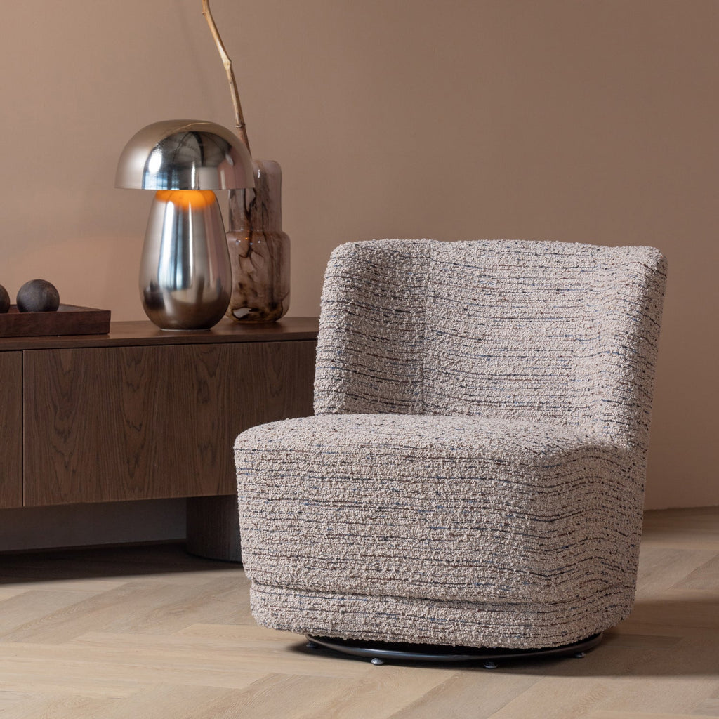 ATTY SWIVEL ARMCHAIR CHUNKY MELANGE BEIGE [fsc]