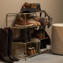 Laden Sie das Bild in den Galerie-Viewer, JOSSE SHOE RACK METAL MILITARY BROWN