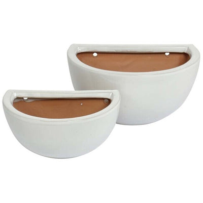 Inca Wall Pot S/2 White L22-28