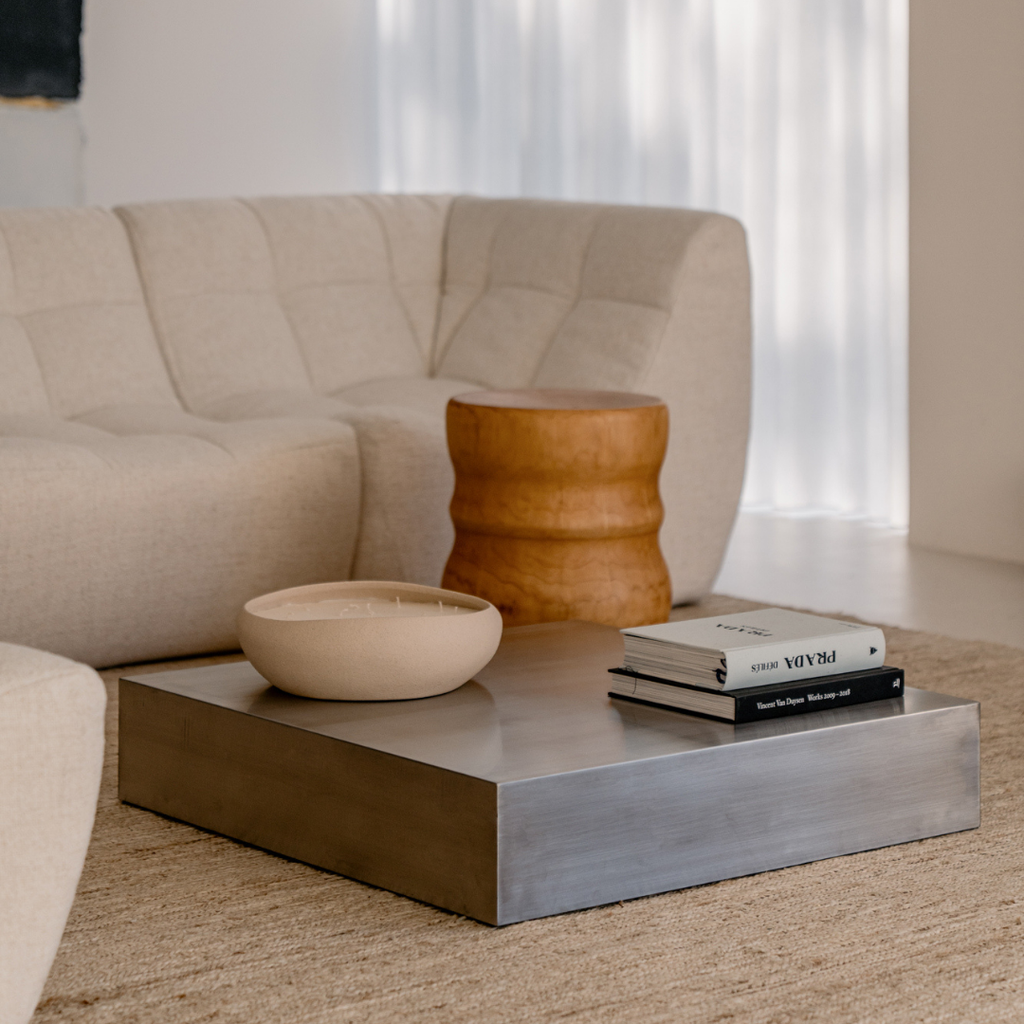 Coffee table Sienna W80 cm x D80 cm x H16.6cm - Stainless steel