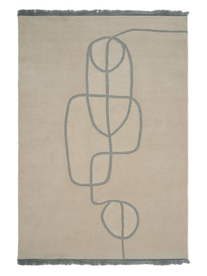 Lineal Flow Beige hand-knotted rug – product photo | Linie Design at Bois Blanc Home, Limassol, Cyprus