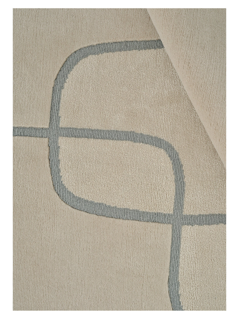 Lineal Flow Beige hand-knotted rug – close-up of the texture | Linie Design at Bois Blanc Home, Limassol, Cyprus