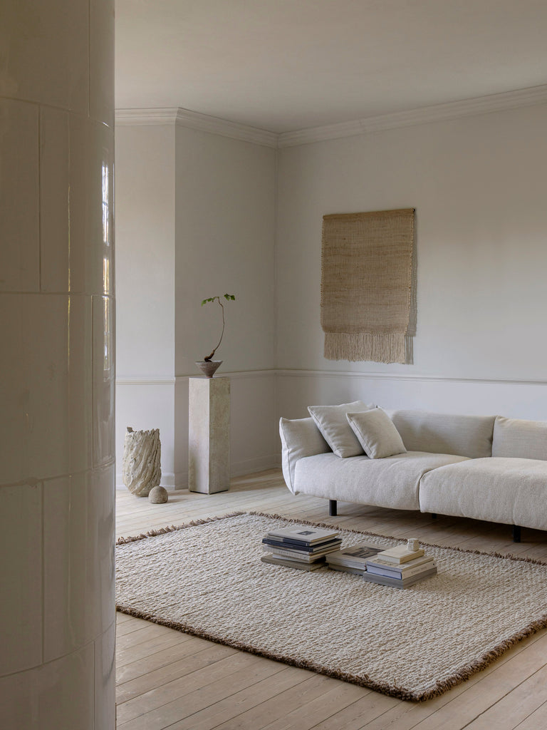 Soft Outline Beige hand-woven rug – detail 2 | Linie Design at Bois Blanc Home, Limassol, Cyprus