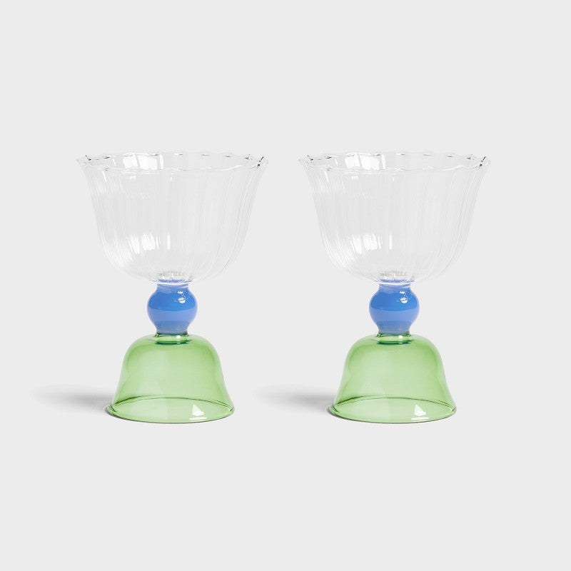 Speel vimeo video Glass tulip green set of 2