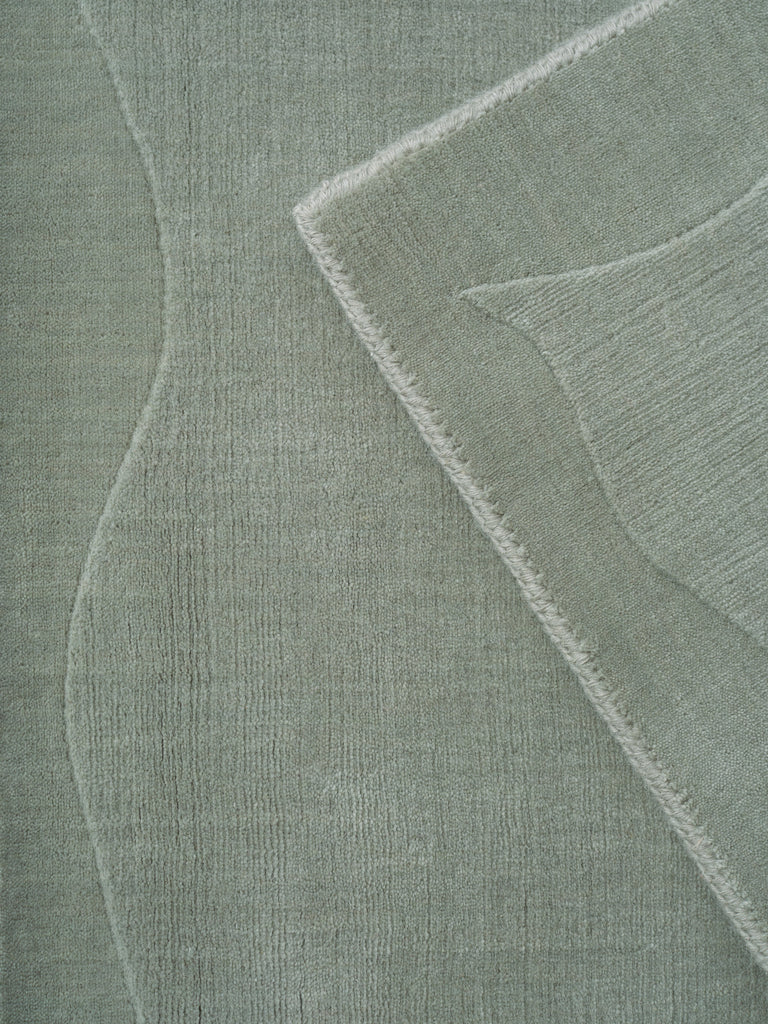 Crest Motion Sage loom-knotted rug – close-up of the texture | Linie Design at Bois Blanc Home, Limassol, Cyprus