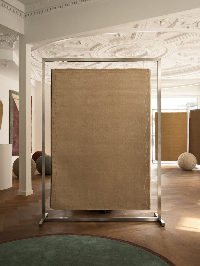 Crest Motion Beige loom-knotted rug – detail 2 | Linie Design at Bois Blanc Home, Limassol, Cyprus