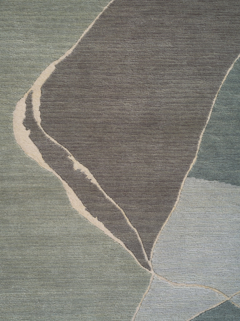 Vivid Rush Sage hand-knotted rug – close-up of the texture | Linie Design at Bois Blanc Home, Limassol, Cyprus