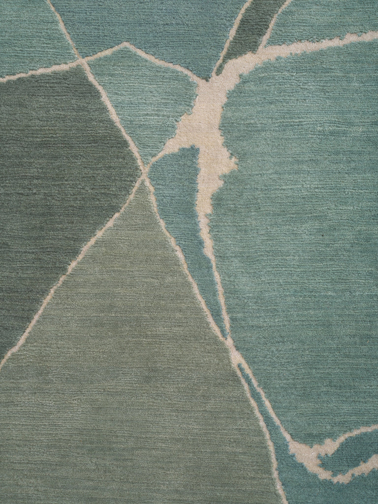 Lucid Trace Green hand-knotted rug – close-up of the texture | Linie Design at Bois Blanc Home, Limassol, Cyprus