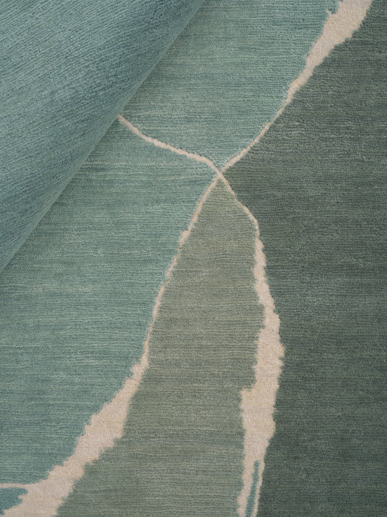 Lucid Trace Green hand-knotted rug – close-up of the texture | Linie Design at Bois Blanc Home, Limassol, Cyprus