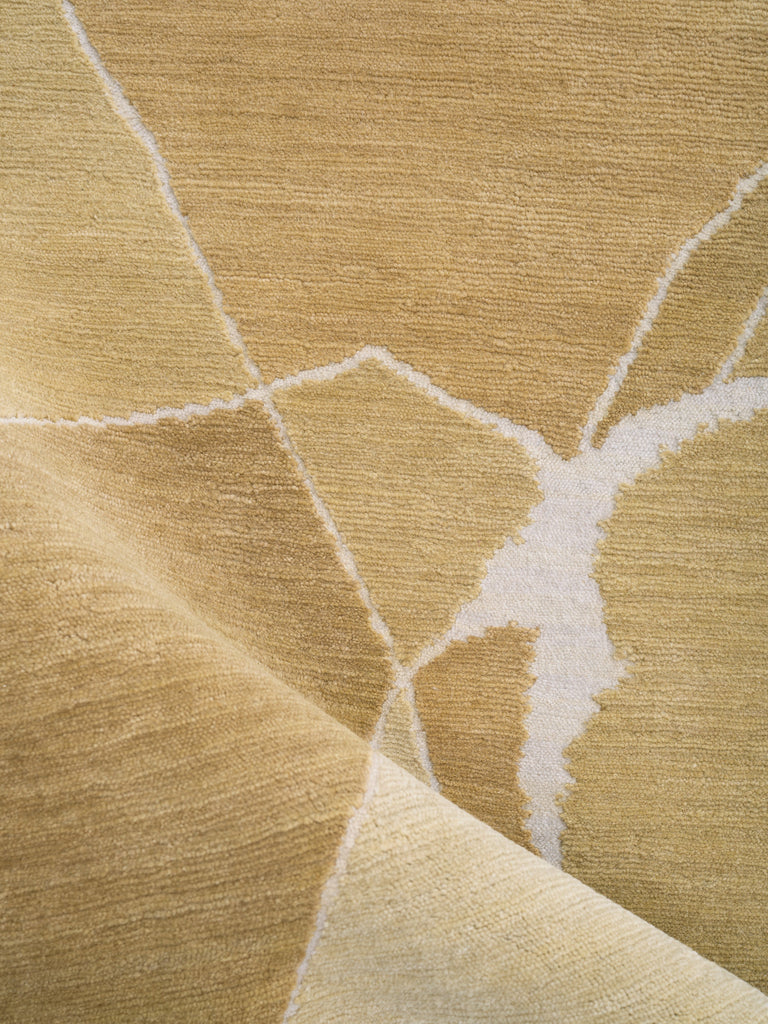 Lucid Trace Yellow hand-knotted rug – close-up of the texture | Linie Design at Bois Blanc Home, Limassol, Cyprus