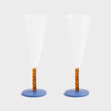 Flute perle amber set of 2