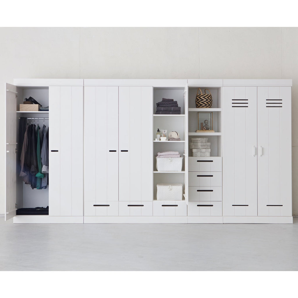 CONNECT 3-DOORS BASIC DRAWER - STRIP DOORS CAB WHITE [fsc]
