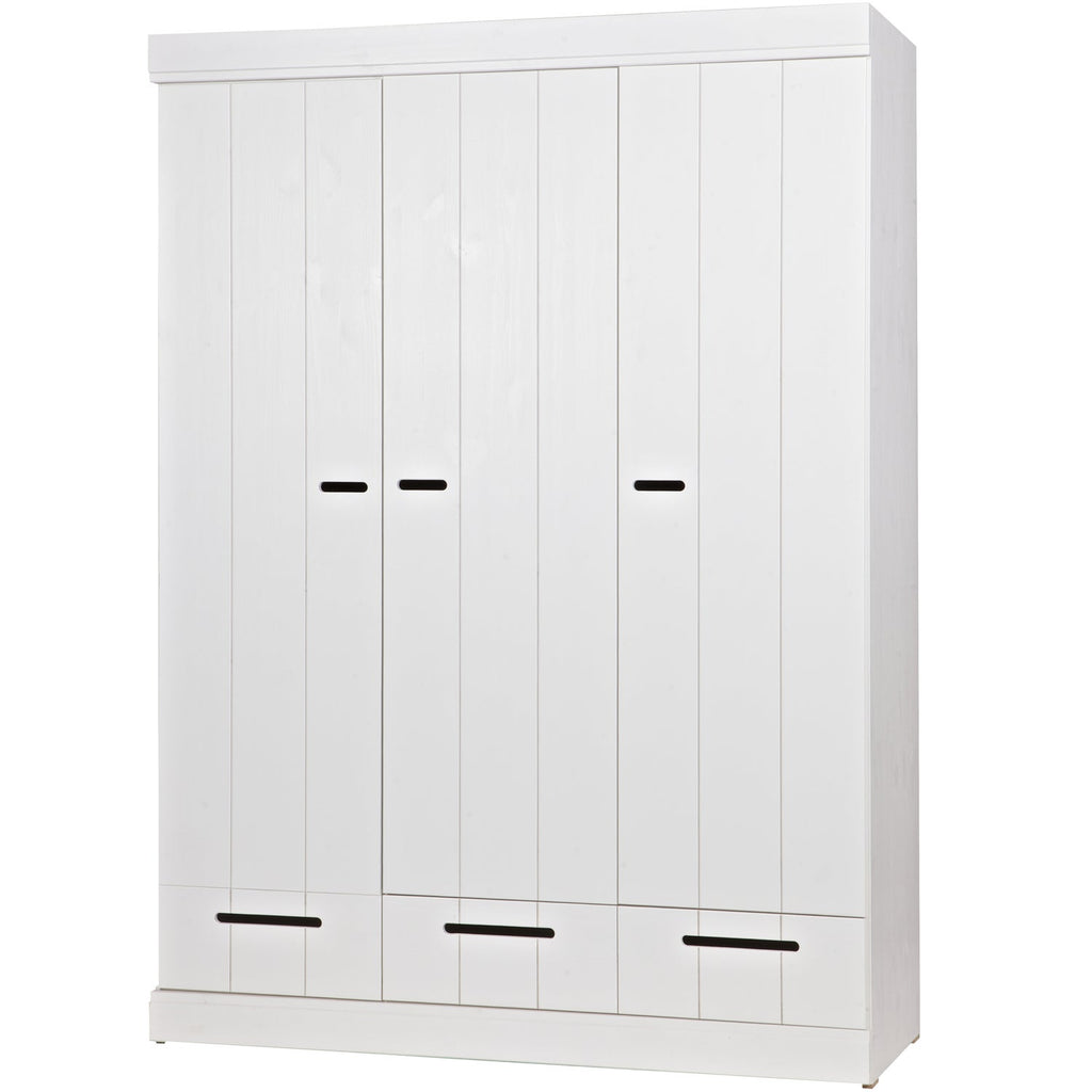 CONNECT 3-DOORS BASIC DRAWER - STRIP DOORS CAB WHITE [fsc]