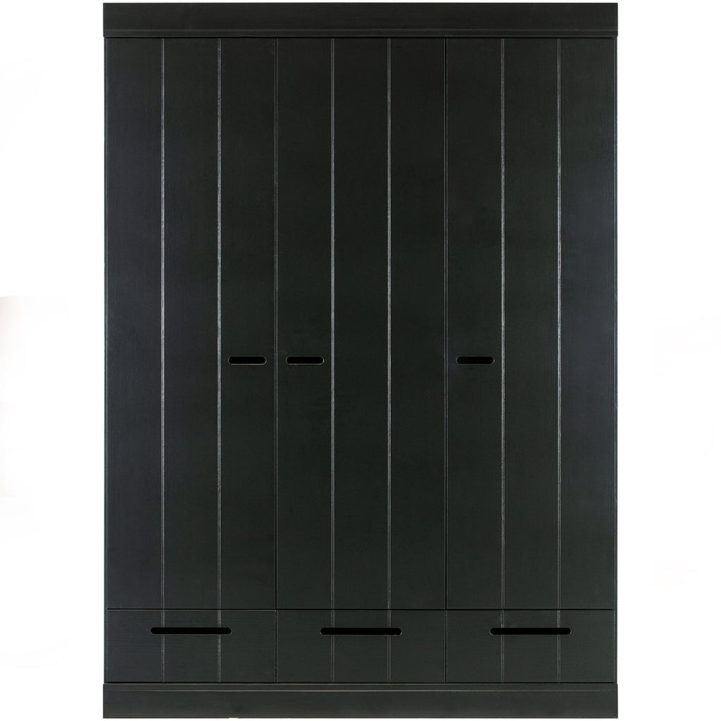 CONNECT 3-DOORS DRAWER - STRIP DOORS BLACK [fsc]