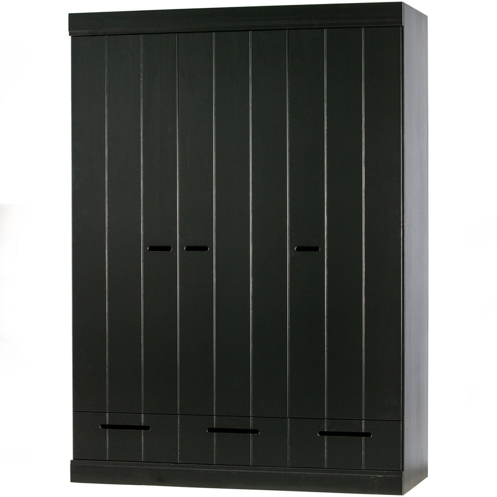 CONNECT 3-DOORS DRAWER - STRIP DOORS BLACK [fsc]