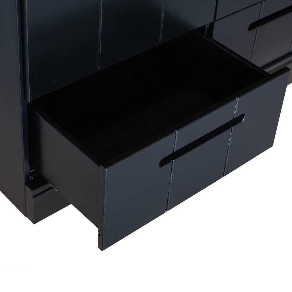 CONNECT 3-DOORS DRAWER - STRIP DOORS BLACK [fsc]