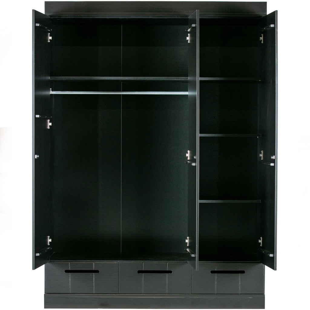 CONNECT 3-DOORS DRAWER - STRIP DOORS BLACK [fsc]
