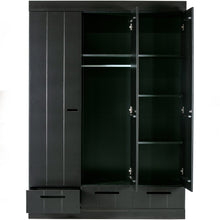 Laden Sie das Bild in den Galerie-Viewer, CONNECT 3-DOORS DRAWER - STRIP DOORS BLACK [fsc]