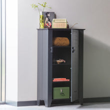 Laden Sie das Bild in den Galerie-Viewer, GIJS FARMER CABINET ROUGH SAWN PINE BLACK [fsc]
