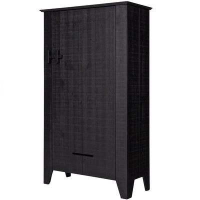 GIJS FARMER CABINET ROUGH SAWN PINE BLACK [fsc]