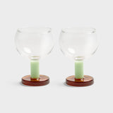 Glass cantine amber set of 2