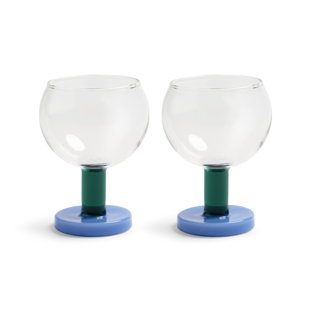 Glass cantine blue set of 2