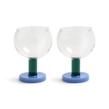 Carica l'immagine nel visualizzatore di Gallery, Glass cantine blue set of 2