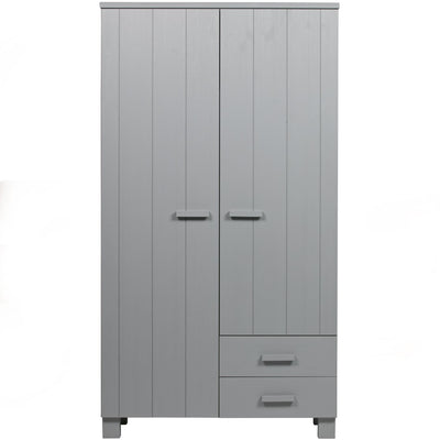 DENNIS WARDROBE WITH DRAWERS PINE CONCRETE GREY [fsc]