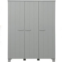 Laden Sie das Bild in den Galerie-Viewer, DENNIS 3-DOORS WARDROBE PINE CONCRETE CONCRETE GREY [fsc]