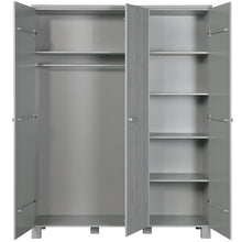 Laden Sie das Bild in den Galerie-Viewer, DENNIS 3-DOORS WARDROBE PINE CONCRETE CONCRETE GREY [fsc]