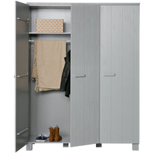 Laden Sie das Bild in den Galerie-Viewer, DENNIS 3-DOORS WARDROBE PINE CONCRETE CONCRETE GREY [fsc]