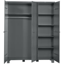 Laden Sie das Bild in den Galerie-Viewer, DENNIS 3-DOORS WARDROBE STEEL GREY [fsc]