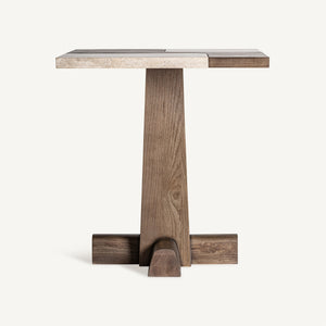 Bar Table Travertine/Oak