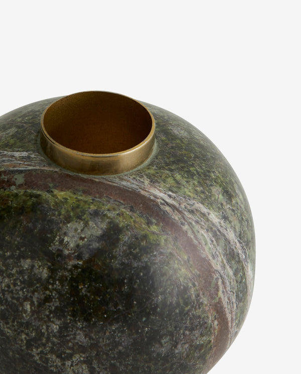 ULVA CANDLE HOLDER, GREEN MARBLE