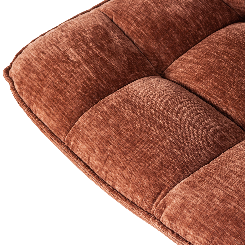 JOUKE SWIVEL ARMCHAIR CHENILLE TEXTURED RUST BROWN