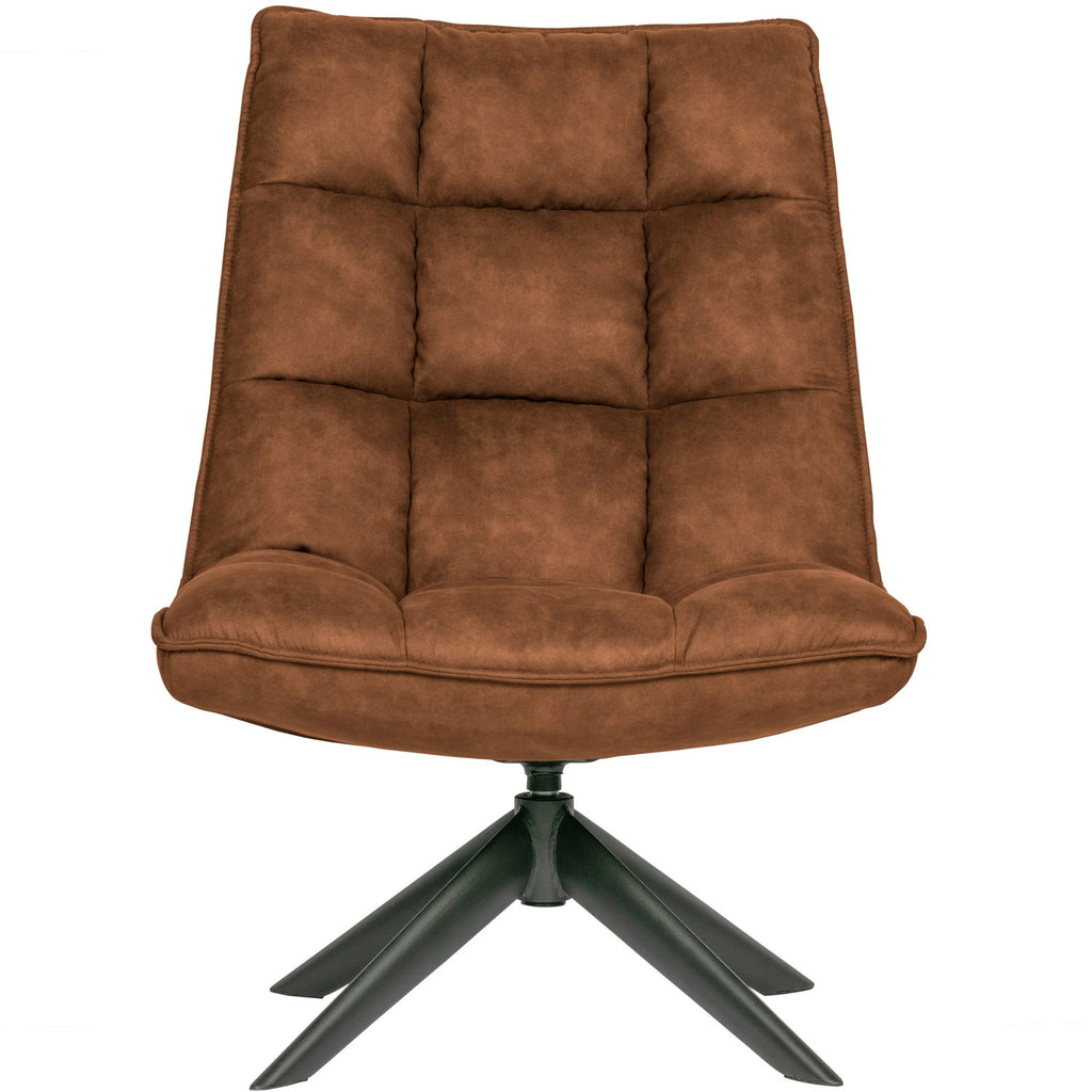 JOUKE SWIVEL ARMCHAIR IMITATION LEATHER COGNAC