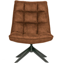Laden Sie das Bild in den Galerie-Viewer, JOUKE SWIVEL ARMCHAIR IMITATION LEATHER COGNAC