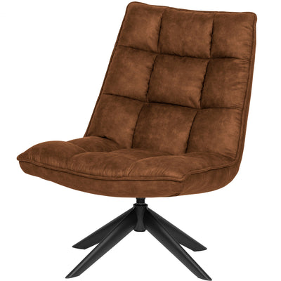 JOUKE SWIVEL ARMCHAIR IMITATION LEATHER COGNAC