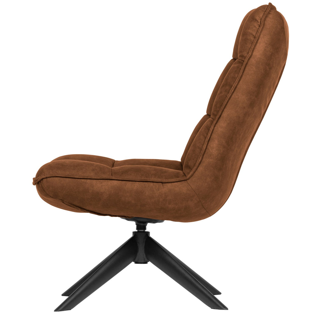 JOUKE SWIVEL ARMCHAIR IMITATION LEATHER COGNAC