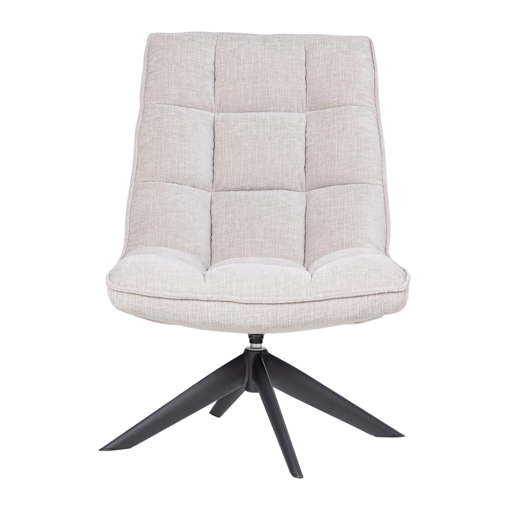 JOUKE SWIVEL ARMCHAIR CHENILLE TEXTURED NATURAL