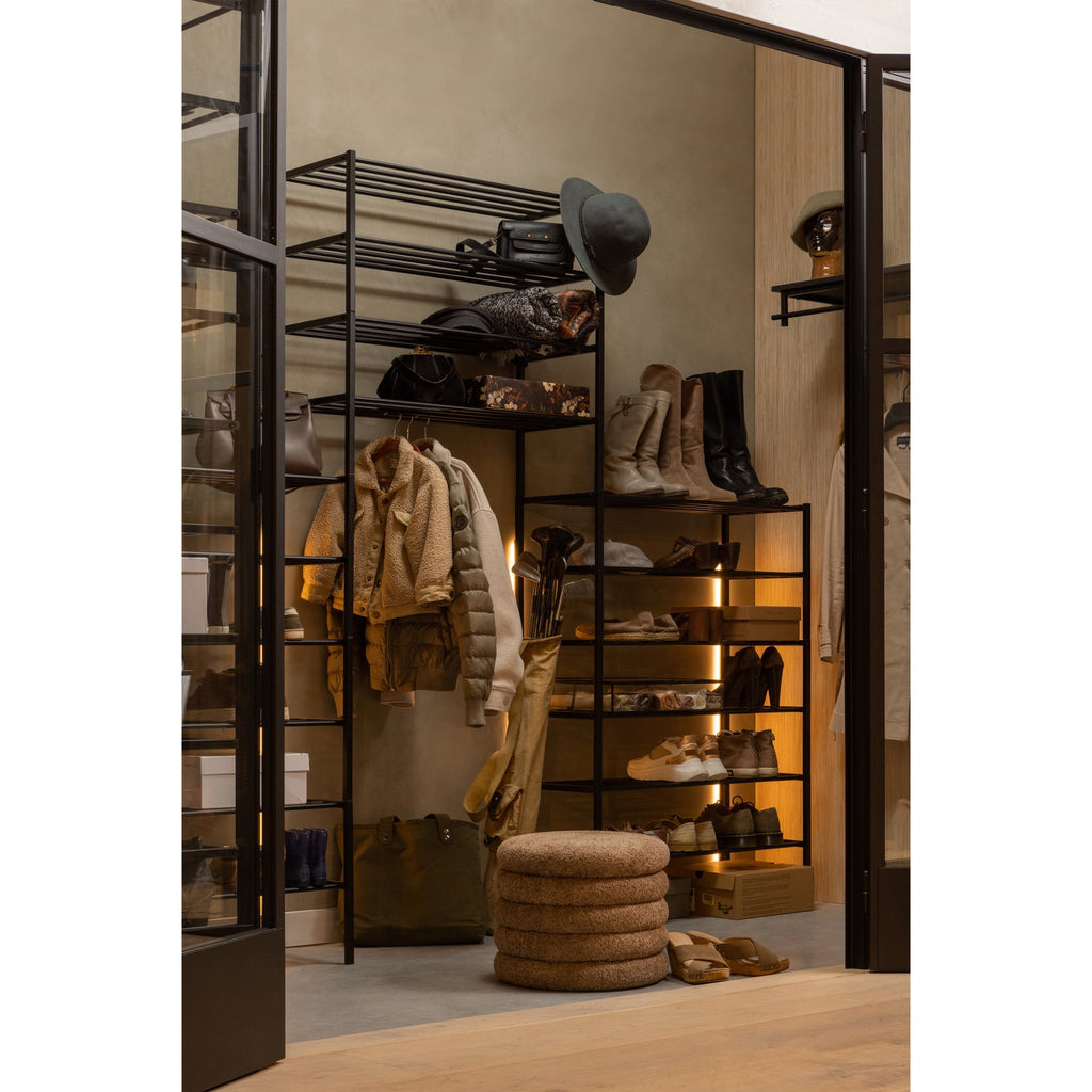 FERRO SHOE RACK STACK OF 2 METAL BLACK
