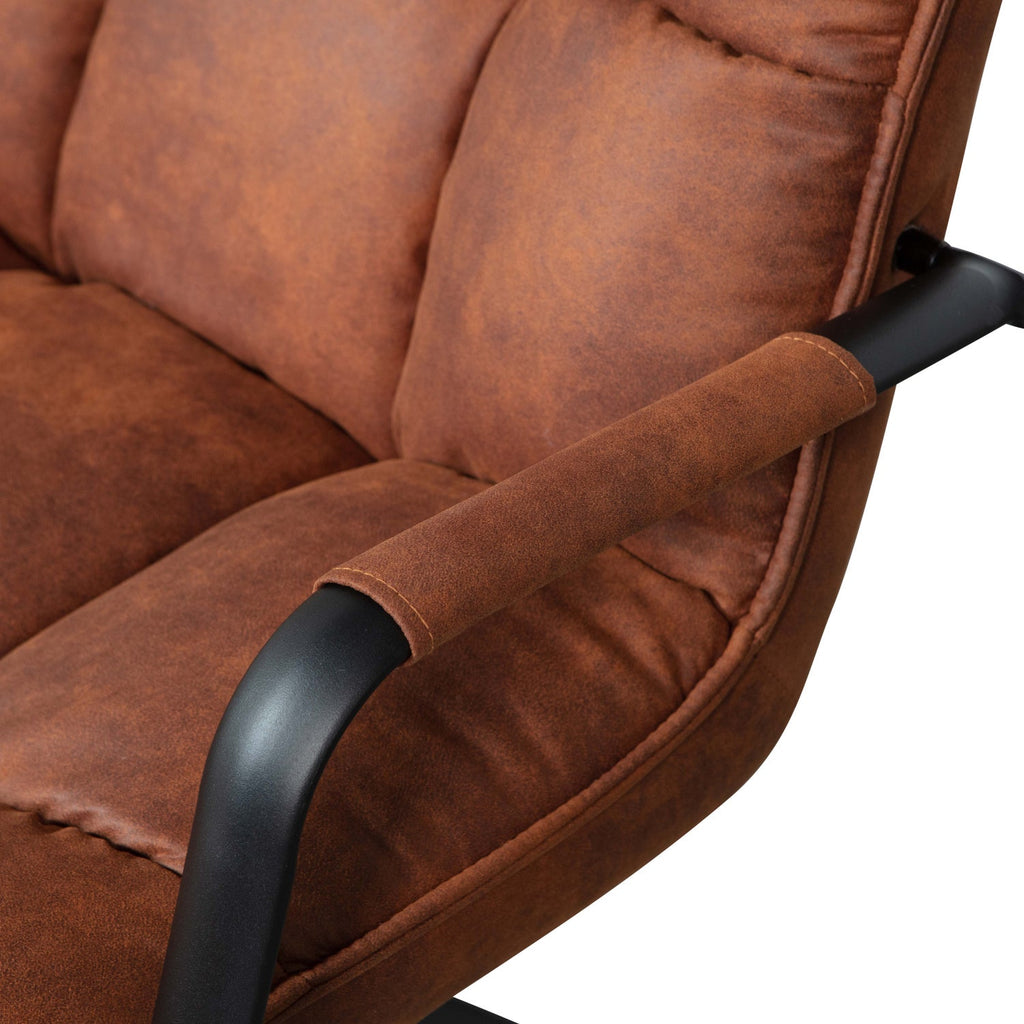 JOUKE SWIVEL ARMCHAIR WITH ARMREST IMITATION LEATHER COGNAC