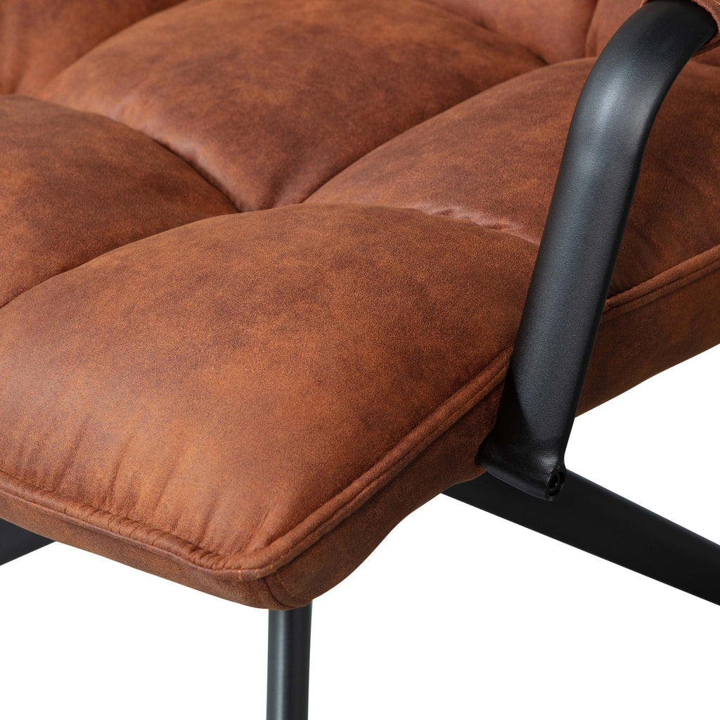 JOUKE SWIVEL ARMCHAIR WITH ARMREST IMITATION LEATHER COGNAC