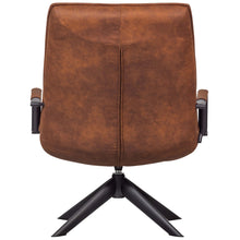 Cargar imagen en el visor de la galería, JOUKE SWIVEL ARMCHAIR WITH ARMREST IMITATION LEATHER COGNAC