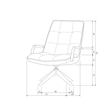 Cargar imagen en el visor de la galería, JOUKE SWIVEL ARMCHAIR WITH ARMREST IMITATION LEATHER COGNAC