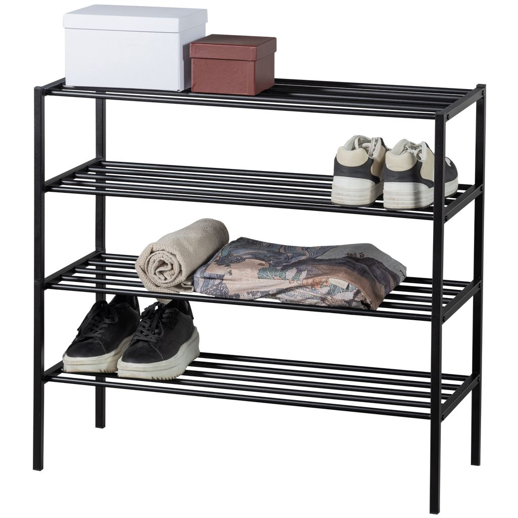 FERRO SHOE RACK STACK OF 2 METAL BLACK