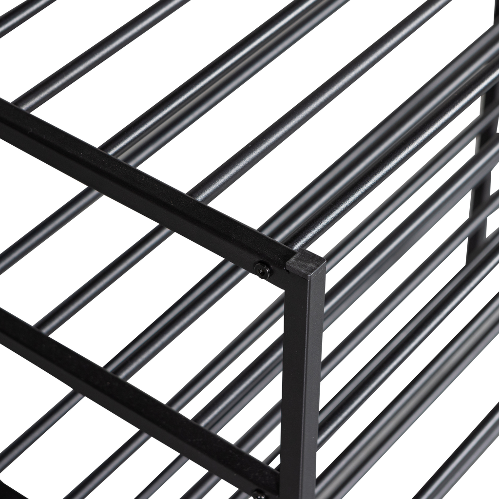 FERRO SHOE RACK STACK OF 2 METAL BLACK