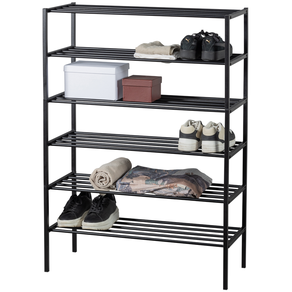FERRO SHOE RACK STACK OF 3 METAL BLACK