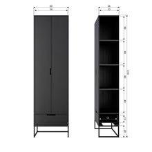 Laden Sie das Bild in den Galerie-Viewer, SILAS CABINET ASH BRUSHED BLACKNIGHT [fsc]