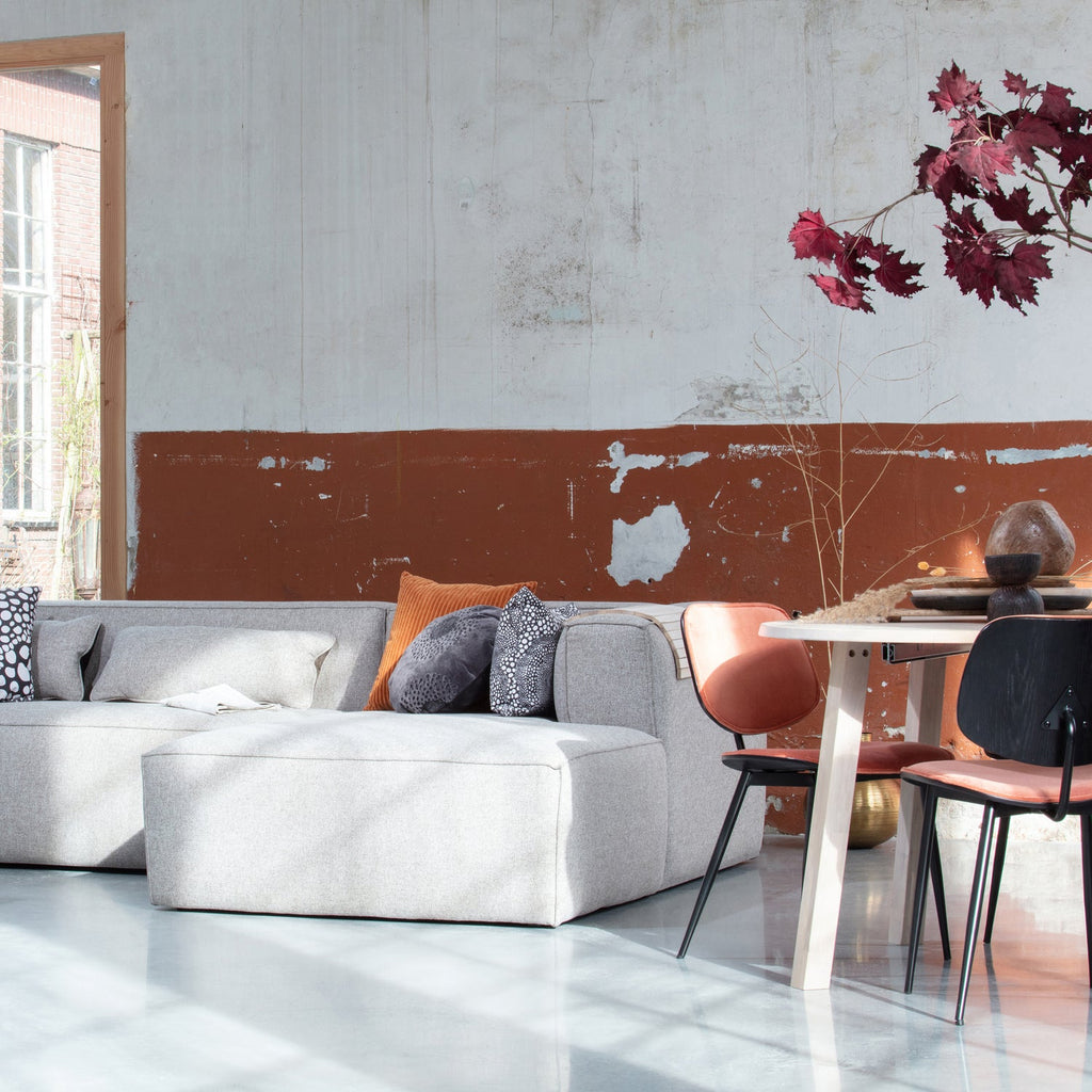 BEAN CORNER SOFA RIGHT INCL. CUSHIONS LIGHT GREY MELANGE